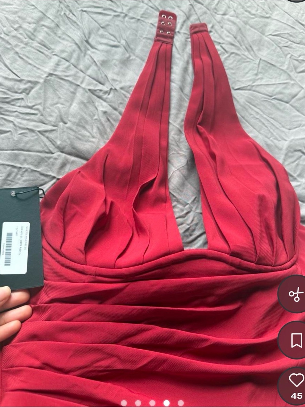Plunge Halter Maxi Dress in Red